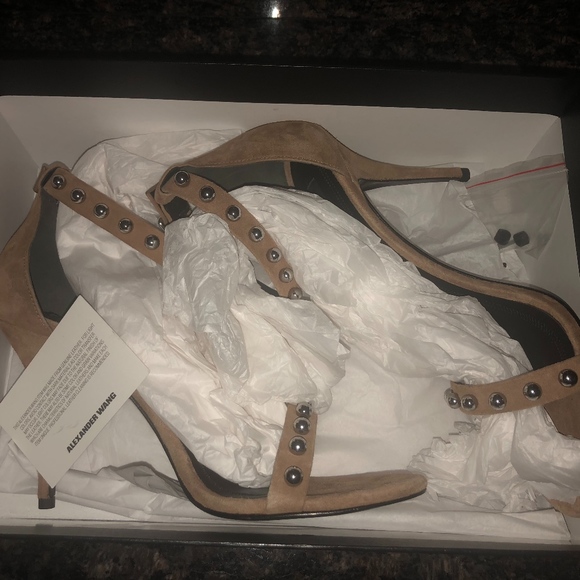 alexander wang antonia studded suede sandals - Picture 3 of 4